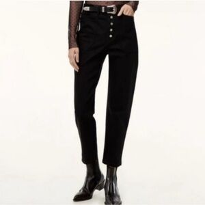 ARITZIA Wilfred Free Belen Pants High Rise Straight Leg Button fly Size 2 Black